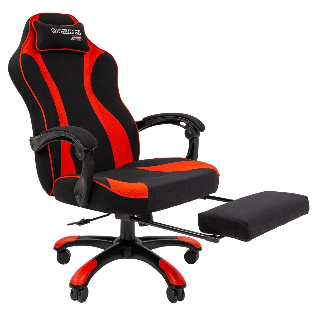 Геймерское компьютерное кресло CHAIRMAN GAME 35, ткань, черный/красный