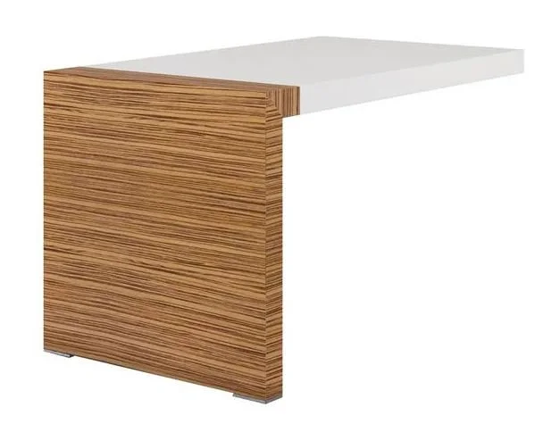 Брифинг-приставка для стола KYU 130х75 см, зебрано/белый глянец