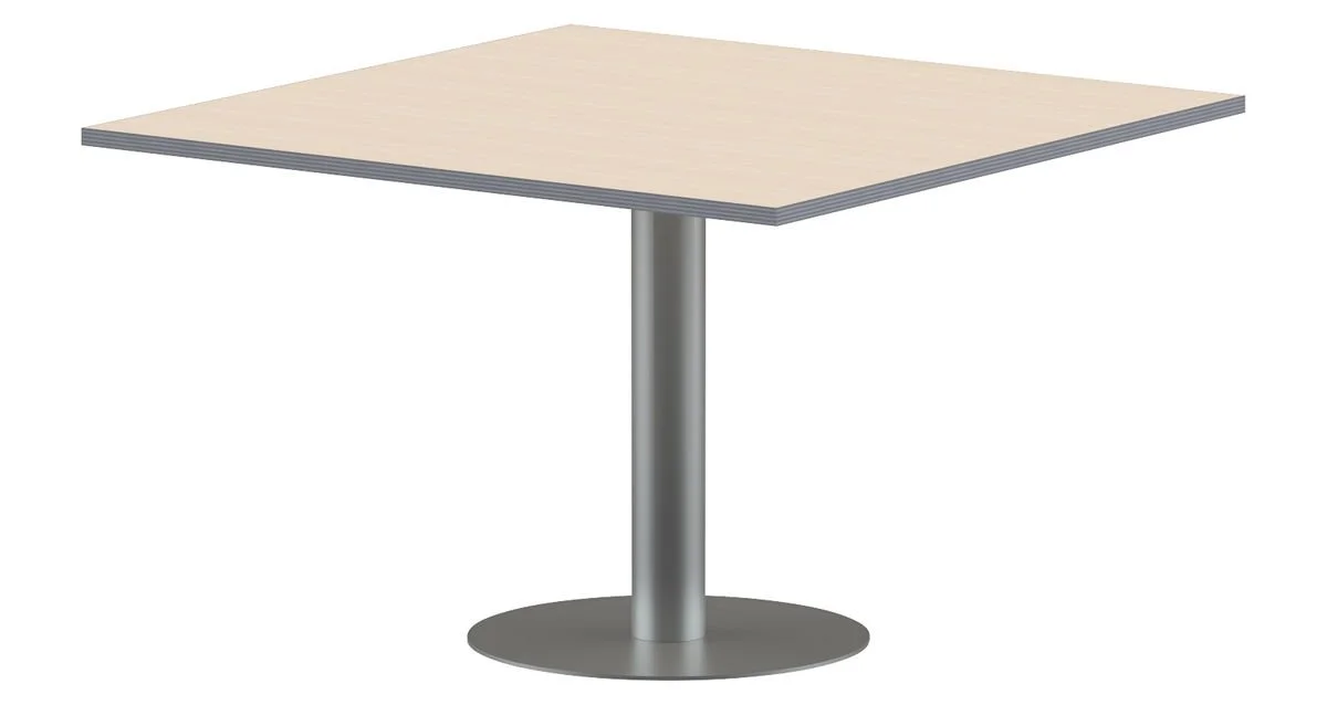 Конференц стол ПРГ-6 клен мультиплекс/Алюминий 1200х1200