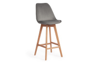 Комплект барных стульев Tulip Soft Bar (4 шт.) Светло-серый вельвет (HLR19)