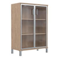 Шкаф средний со стеклянными дверьми в AL-рамке B 420.7 Дуб Девон 900х450х1286 BORN Шкаф средний со стеклянными дверьми в AL-рамке B 420.7 Дуб Девон 900х450х1286 BORN
