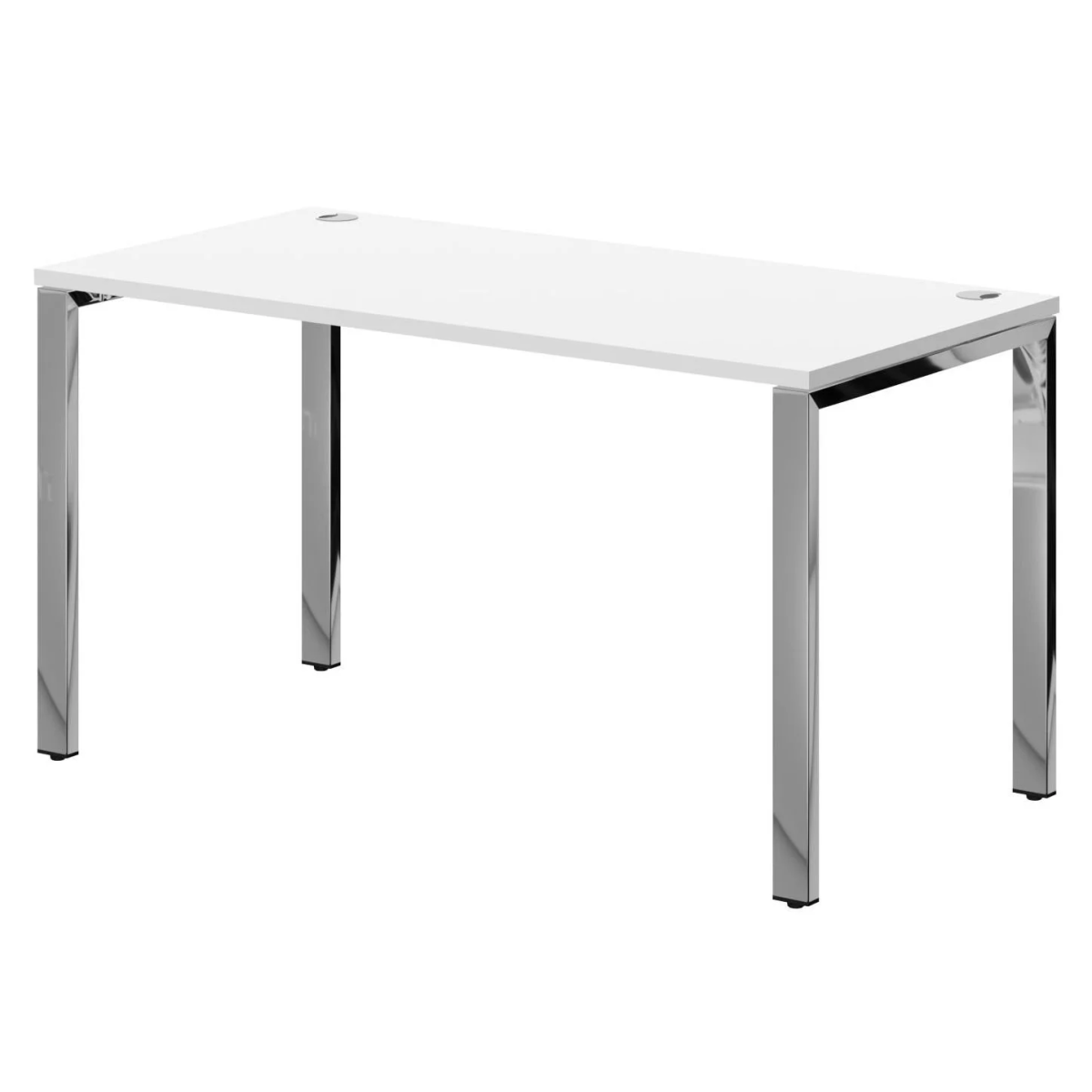 Стол прямой XTEN GLOSS 140х70, Белый/Нержавеющая сталь