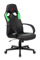 Кресло игровое Бюрократ ZOMBIE RUNNER черный/зеленый искусст.кожа/ткань
