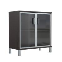 Шкаф низкий со стеклянными дверьми в AL-рамке B 410.4 Венге Магия 900х450х920 BORN Шкаф низкий со стеклянными дверьми в AL-рамке B 410.4 Венге Магия 900х450х920 BORN