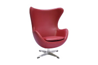 Кресло дизайнерское Egg Chair FR 0806 Кожа красная
