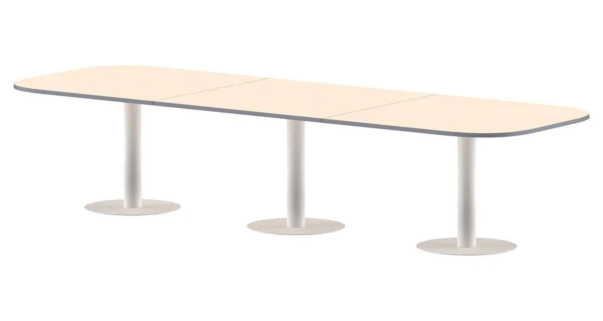 Конференц стол ПРГ-7 клен мультиплекс/Белый 3600х1200