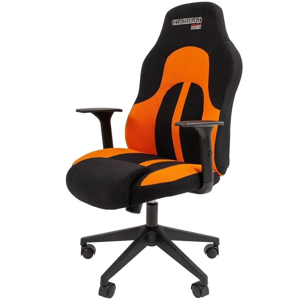 Геймерское компьютерное кресло CHAIRMAN GAME 11, ткань, черный/оранжевый