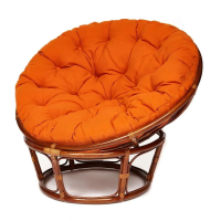 Кресло PAPASAN с подушкой, ткань оранжевый/рecan