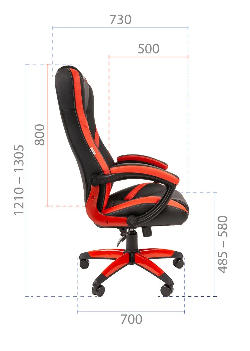 Геймерское компьютерное кресло CHAIRJET GAME 22, экокожа, черный/красный