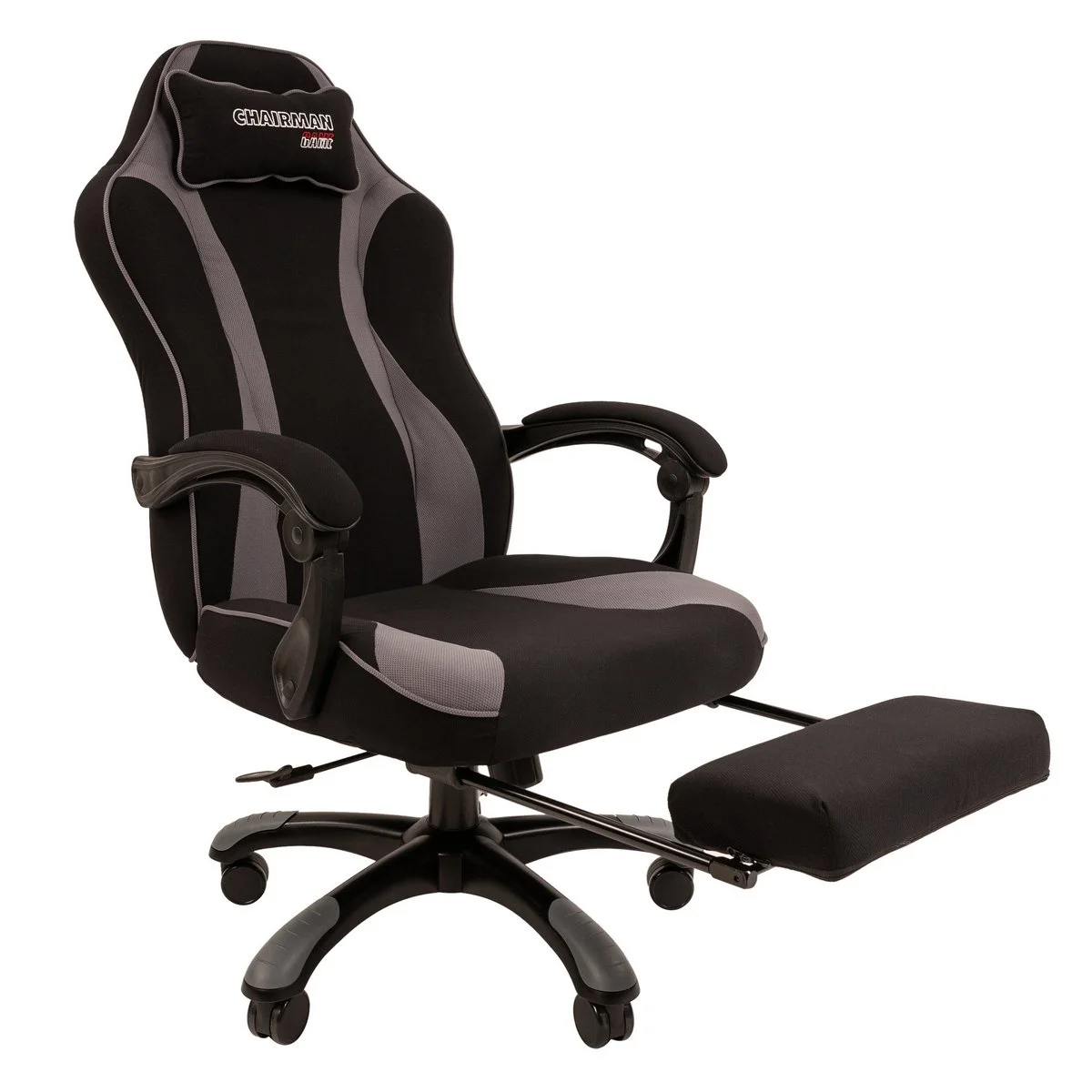 Геймерское компьютерное кресло CHAIRMAN GAME 35, ткань, черный/серый
