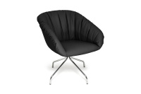 Кресло дизайнерское Alma Soft Кожа черная/Хром
