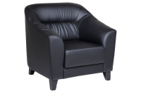 Мягкое кресло Райт вуд Экокожа Euroline 9100 (черная)