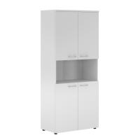 Шкаф с 2-мя комплектами глухих малых дверей и топом XHC 85.4 Белый 856х432х1955 XTEN Шкаф с 2-мя комплектами глухих малых дверей и топом XHC 85.4 Белый 856х432х1955 XTEN