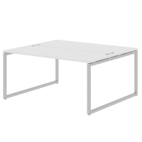 Стол 2-х местный XTEN-Q, 160х140, Белый/Алюминий Стол 2-х местный XTEN-Q, 160х140, Белый/Алюминий