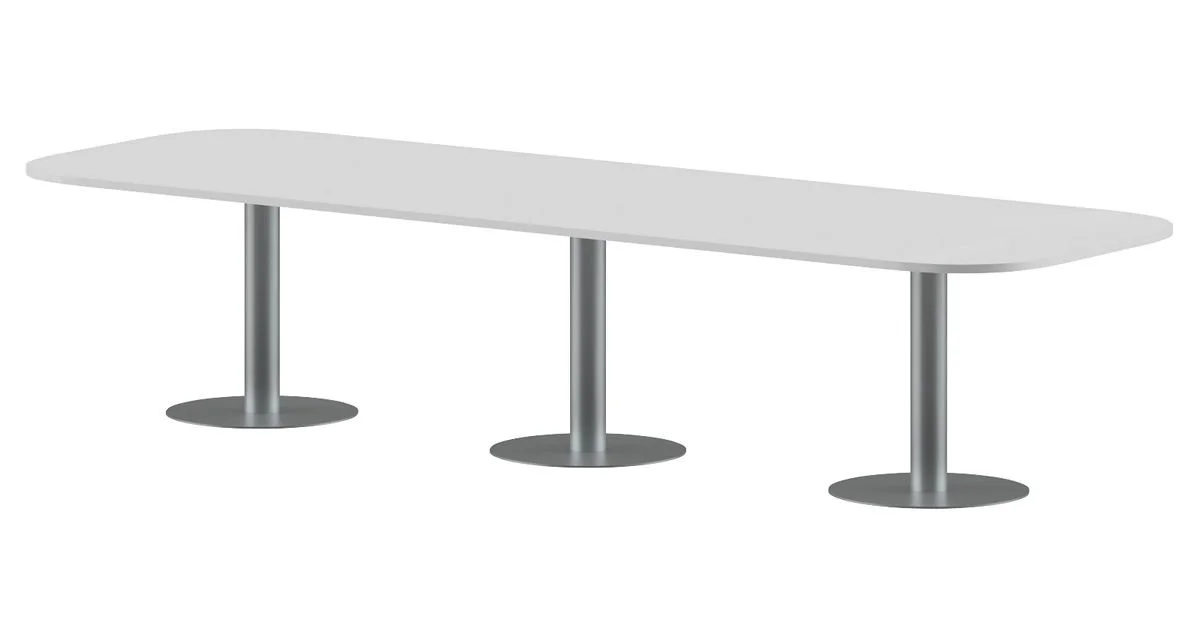 Конференц стол ПРГ-7 Белый/Алюминий 3600х1200