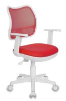 Кресло детское Бюрократ CH-W797/R/TW-97N спинка сетка красный сиденье красный TW-97N колеса белый (пластик белый)