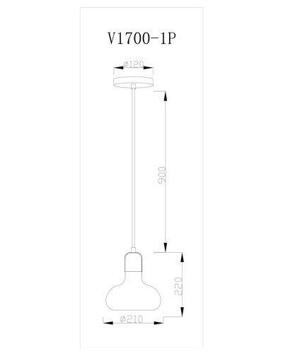 Подвесной светильник Moderli V1700-1P One 1*E27*60W