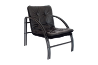 Мягкое кресло (черный муар) Аксель Д11-01 Искусственная кожа К-01 (черная)