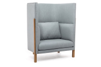 Мягкое кресло (высокая спинка) TORDINO 1 high Melva72 nut Ткань серо-голубая