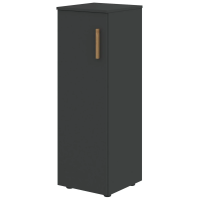 Шкаф колонка с глухой средней дверью и топом FORTA, 40х43, Черный графит/Черный графит