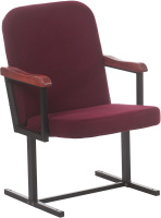 Кресло для конференц-зала (1-местное, черный муар, махагон) Рим 1 Микрофибра Aloba New Bordo/Металл черный муар