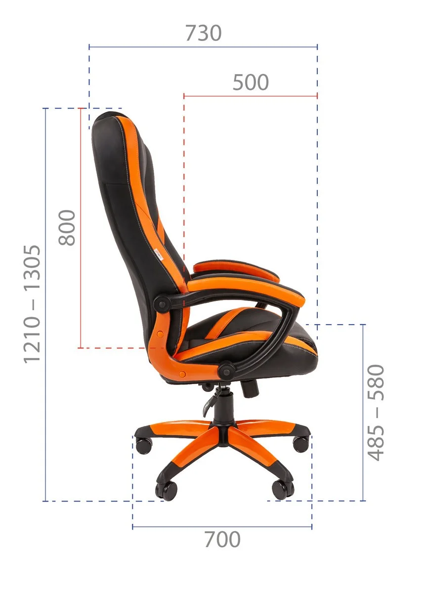 Геймерское компьютерное кресло CHAIRJET GAME 22, экокожа, черный/оранжевый