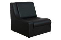 Мягкое кресло с одним подлокотником (хромированные опоры) Клерк 9 kle9-kp1-bl Экокожа Экотекс 3001 (черная)