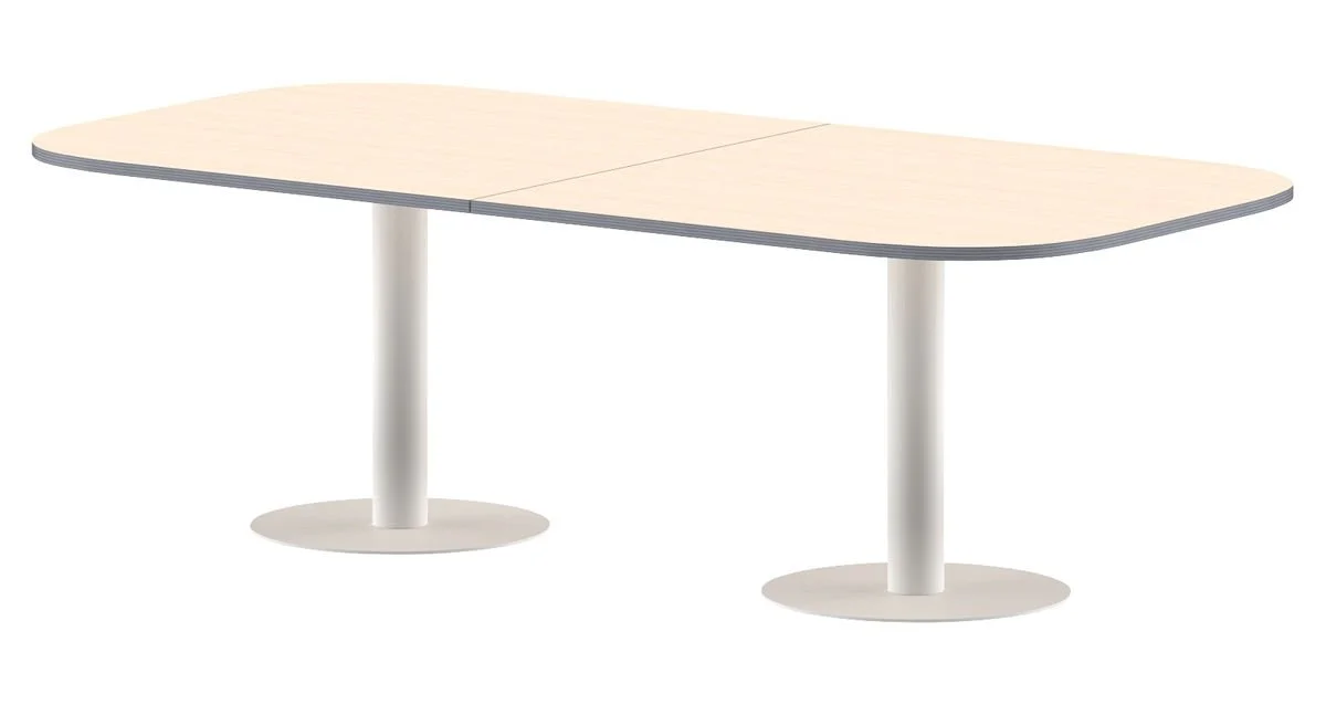 Конференц стол ПРГ-8 клен мультиплекс/Белый 2400х1200