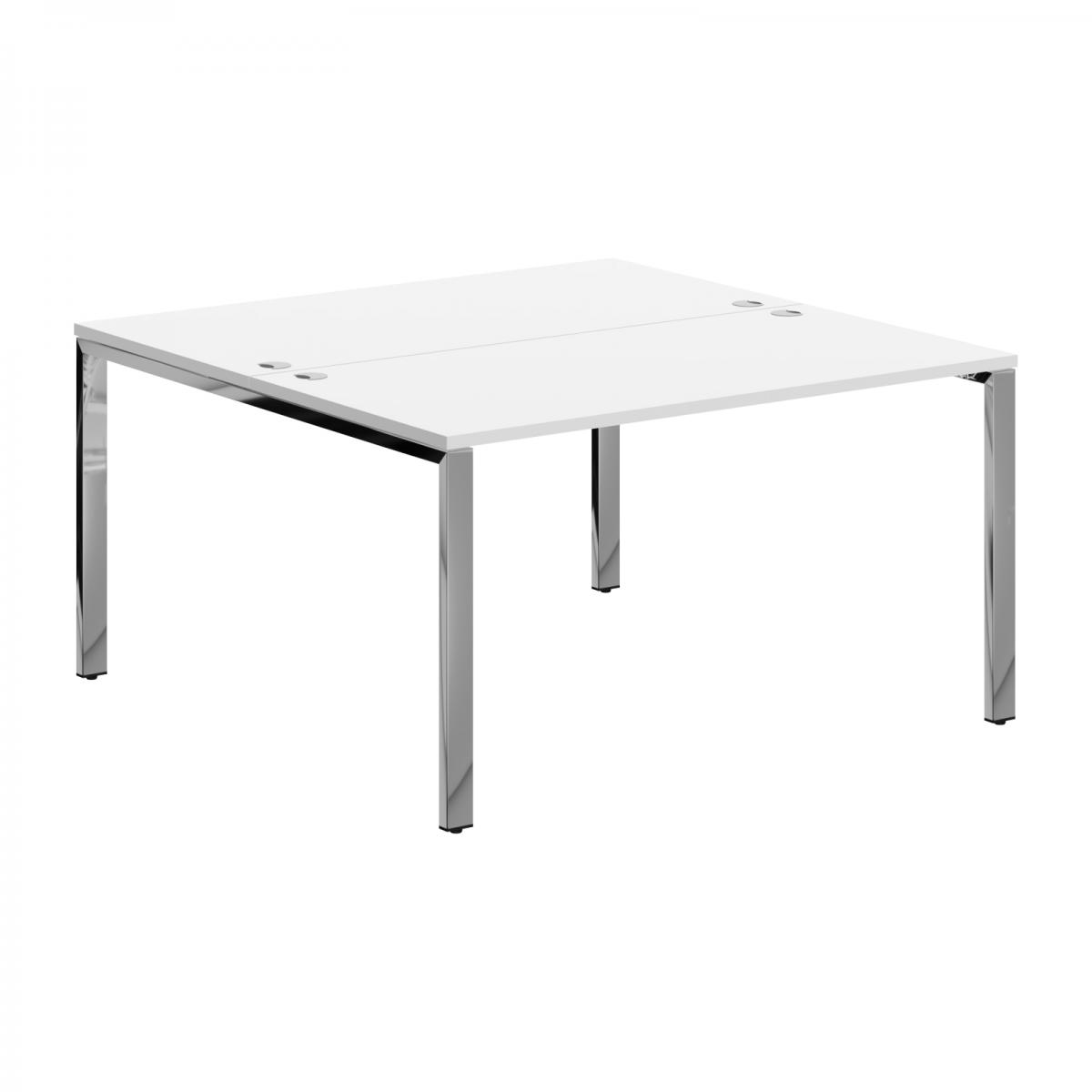 Стол 2-х местный XGWST 1414.1 Белый/Нержавеющая сталь 1400х1406х750 XTEN GLOSS