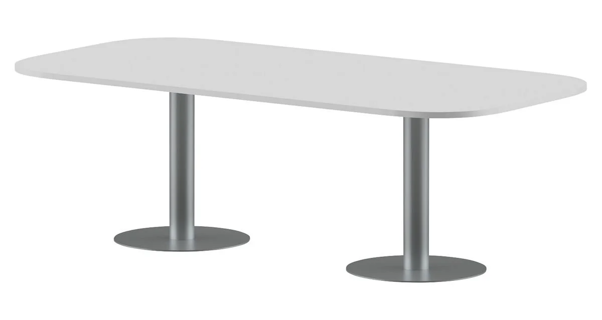 Конференц стол ПРГ-8 Белый/Алюминий 2400х1200