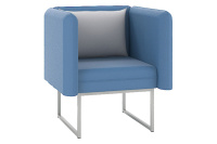 Мягкое кресло M24-1S Экокожа сиденье и спинка Oregon 03 (синяя)/подушка Euroline 921 (белая)