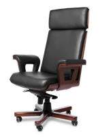 Офисное кресло CADIS A, кожа, черный/темный орех
