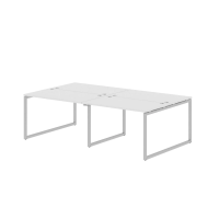 Стол 2-х местный XTEN-Q, 240х140, Белый/Алюминий Стол 2-х местный XTEN-Q, 240х140, Белый/Алюминий