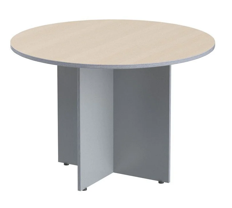 Стол для переговоров IMAGO d=110 см, клен мультиплекс/металлик