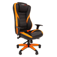 Геймерское компьютерное кресло CHAIRJET GAME 22 с регулируемыми подлокотниками и синхромеханизмом, экокожа, черный/оранжевый