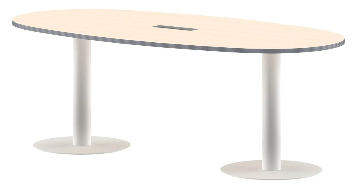 Конференц стол ПРГ-3 клен мультиплекс/Белый 2200х1100