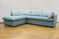 Угловой диван GRUPPO 396 Страйк (2600) левый, в рогожке Мальмо72,подушки ткань цвет серый