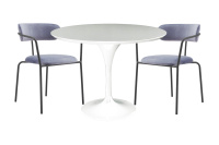 Обеденная группа стол FR 0220 и 2 стула FR 0370 Белый/Велюр серый