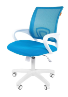 Офисное кресло CHAIRMAN 696, ткань TW/сетчатый акрил, голубой, пластик белый