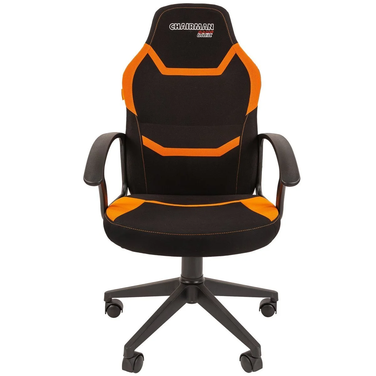 Геймерское компьютерное кресло CHAIRMAN GAME 9 NEW, ткань, черный/оранжевый