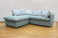 Угловой диван GRUPPO 396 Страйк (2100) левый, в рогожке Мальмо72,подушки ткань цвет серый