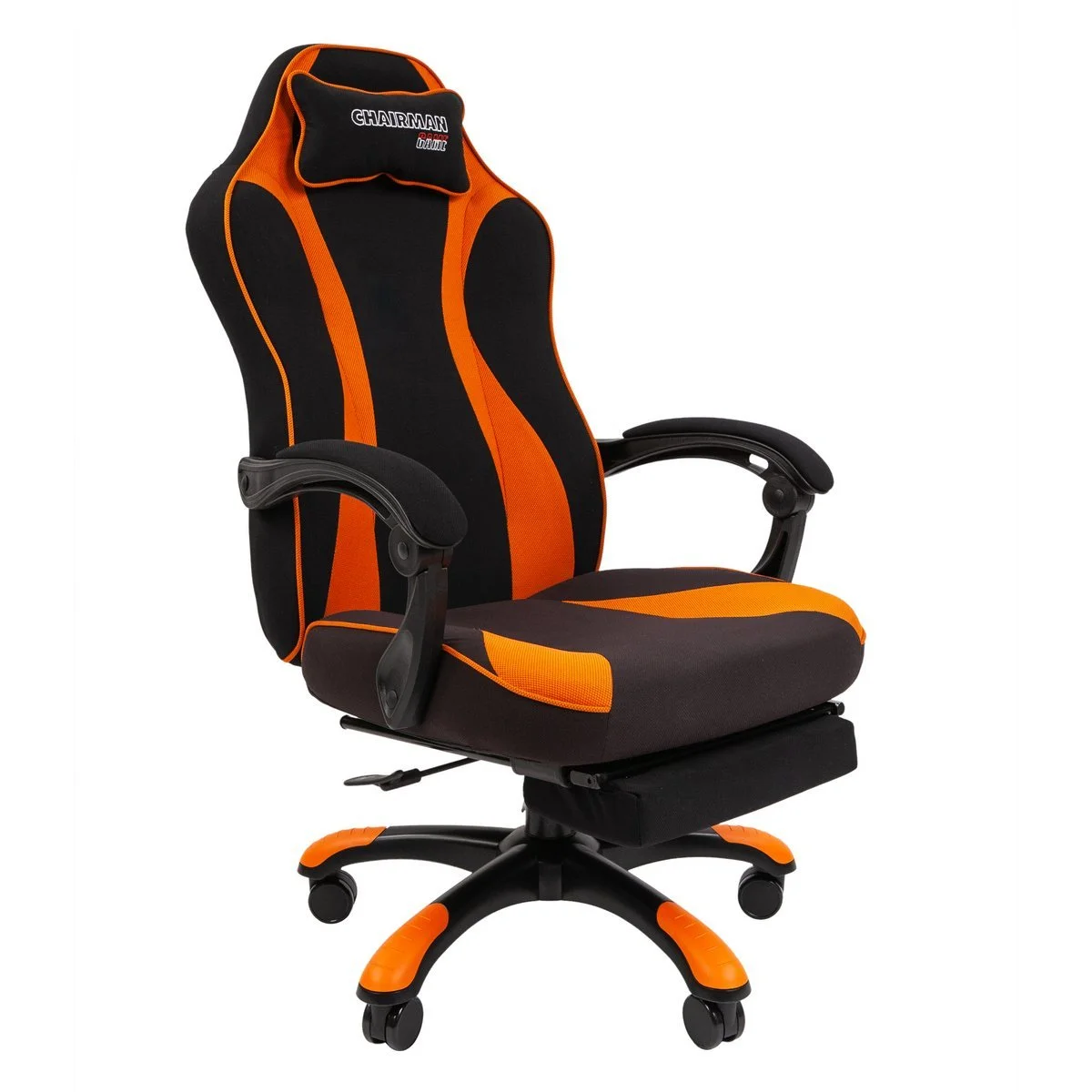 Геймерское компьютерное кресло CHAIRMAN GAME 35, ткань, черный/оранжевый