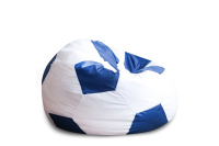 Бескаркасное кресло Мяч 2616501 Ткань Оксфорд Бело-голубая