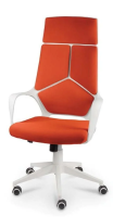 Офисное кресло IQ, ткань, оранжевый, пластик белый