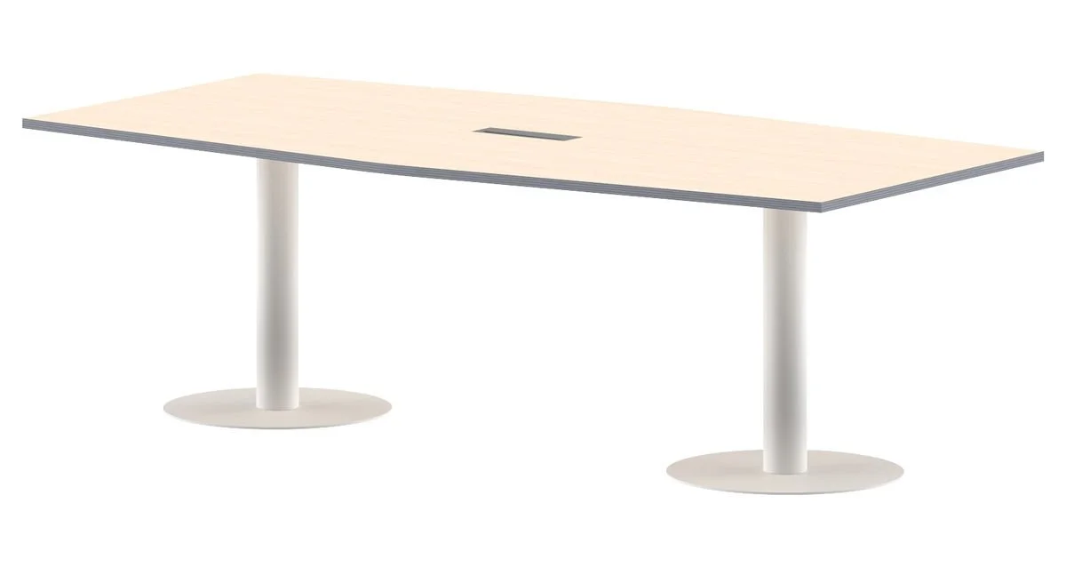 Конференц стол ПРГ-4 клен мультиплекс/Белый 2400х1200