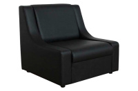 Мягкое кресло (хромированные опоры) Клерк 9 kle9-k-bl Экокожа Экотекс 3001 (черная)