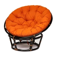 Кресло PAPASAN с подушкой, ткань оранжевый/аntique brown