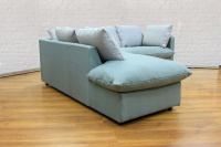 Угловой диван GRUPPO 396 Страйк (2100) левый, в рогожке Мальмо72,подушки ткань цвет серый