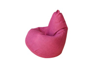 Бескаркасное кресло Мешок Груша XL 5036721 Ткань рогожка розовая