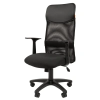 Офисное кресло CHAIRMAN 610LT, ткань стандарт/сетчатый акрил, черный